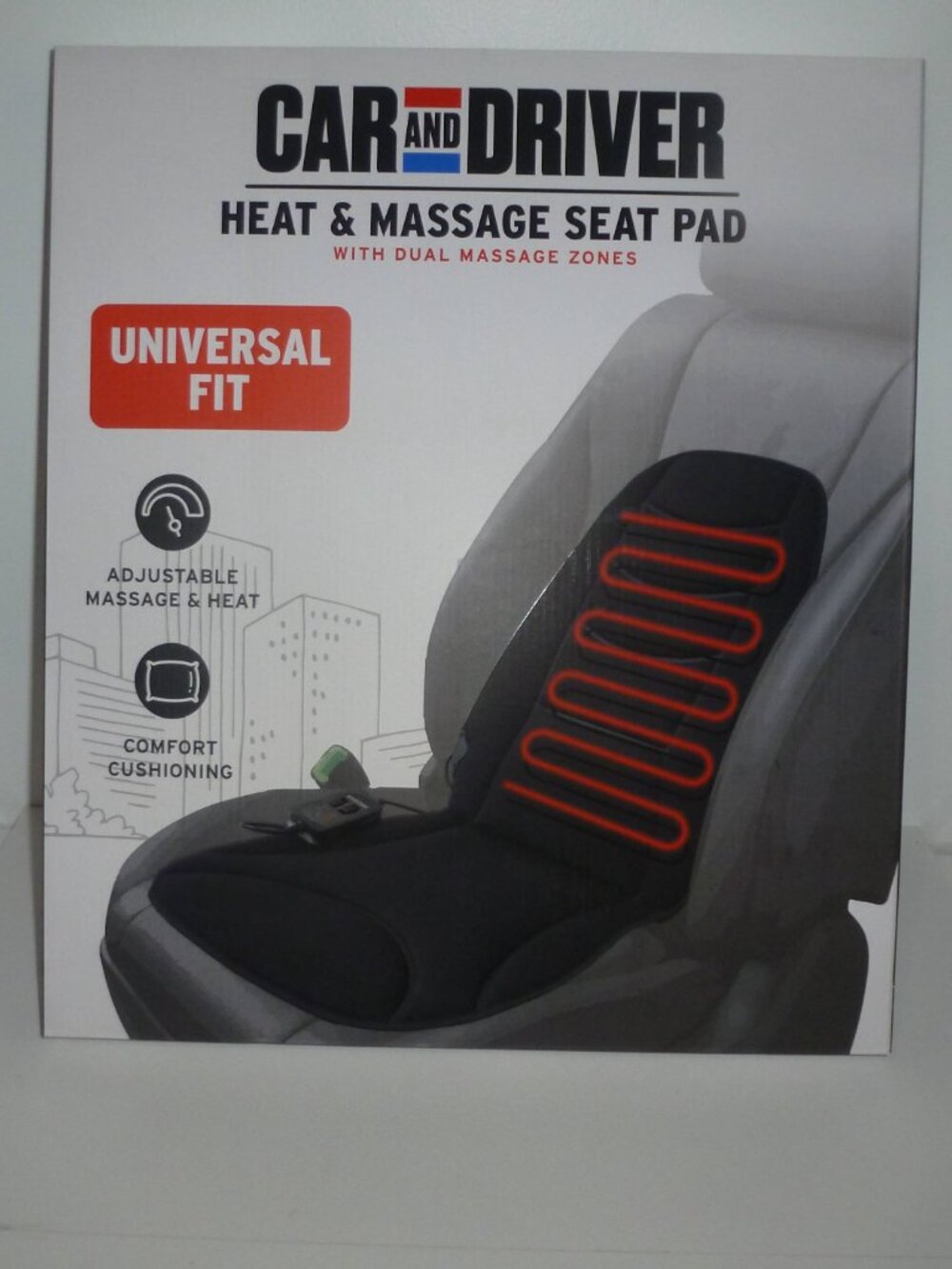 Car and Driver Heat & Massage Seat Pad - NEW
